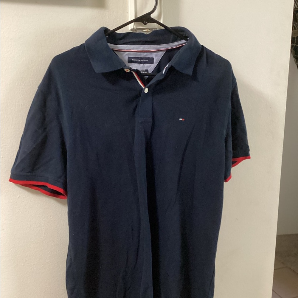 Tommy Hilfiger Men's Polo in Navy with Red Trim